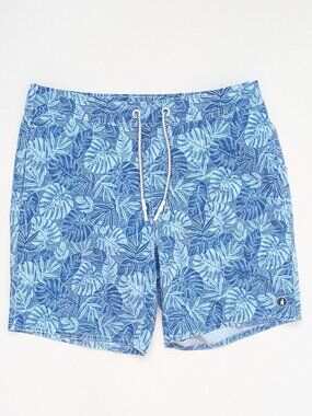 Johnnie-O Curacoa Tropical Print Swim Shorts Blue Mens Large